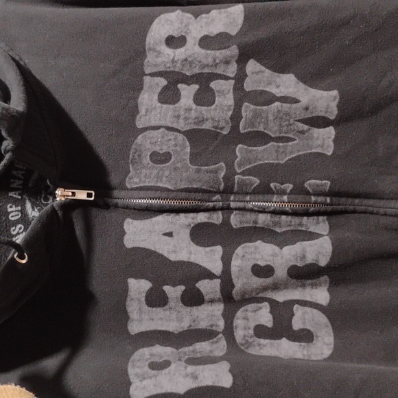 RARE! Sons Of Anarchy Reaper Crew Road Gear Full Zip Jacket W Hood Sz.L - Picture 2 of 16